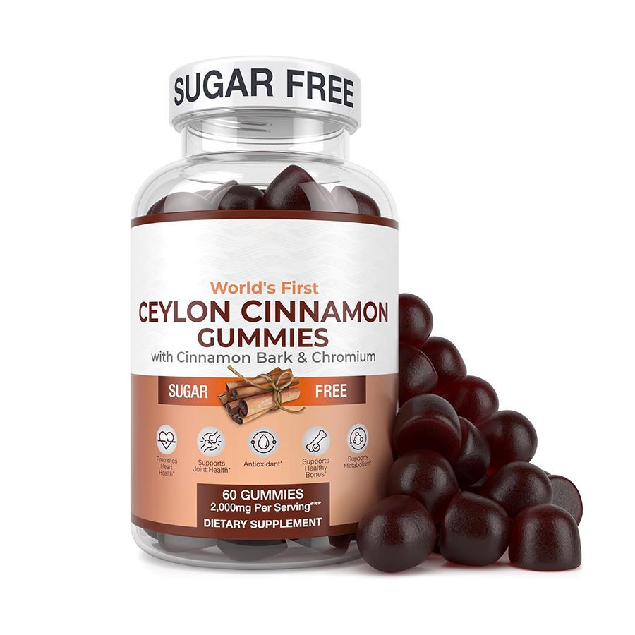 Ceylon Cinnamon Gummies bez cukru, srdce Nature's Heart - zdravé antioxidantné bohaté potešenie